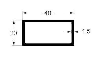 rectangular aluminio 40x20