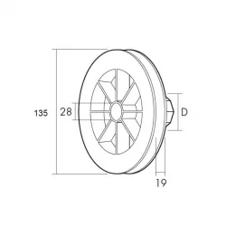 DISCO PERSIANA PVC Ø 140 CON RODAMIENTO CINTA 18mm EJE Ø 40