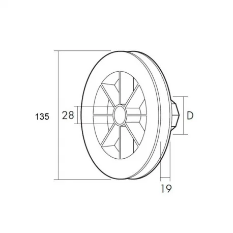 DISCO PERSIANA PVC Ø 140 CON RODAMIENTO CINTA 18mm EJE Ø 40