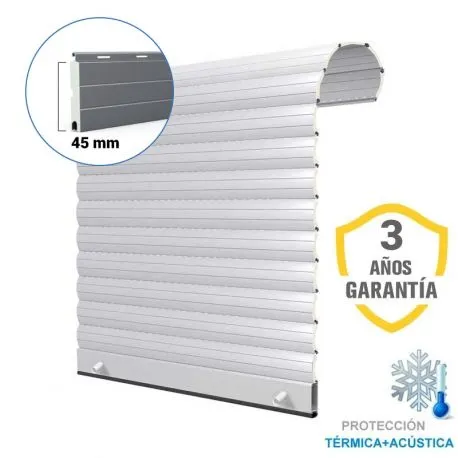 Persiana Enrollable Aluminio Térmica Exterior Lama Recta 45mm