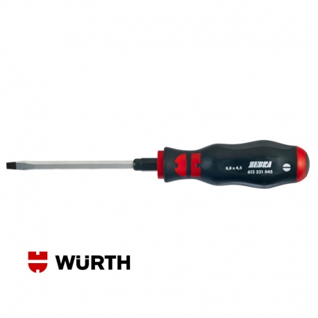 Destornillador Punta Plana Zebra Würth 1,6 x 9 mm.