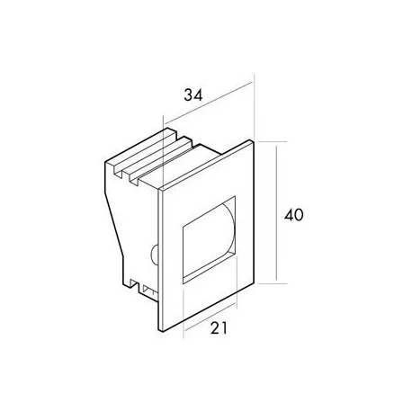 Pasacintas para cinta de 20 mm en cajón de PVC.