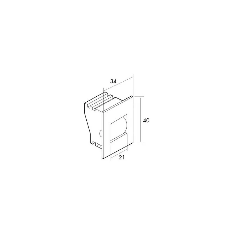 Pasacintas para cinta de 20 mm en cajón de PVC.