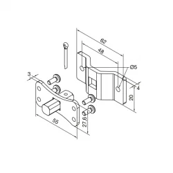 SOPORTE CAJÓNES DE OBRA MOTOR TT-GO Ø45mm