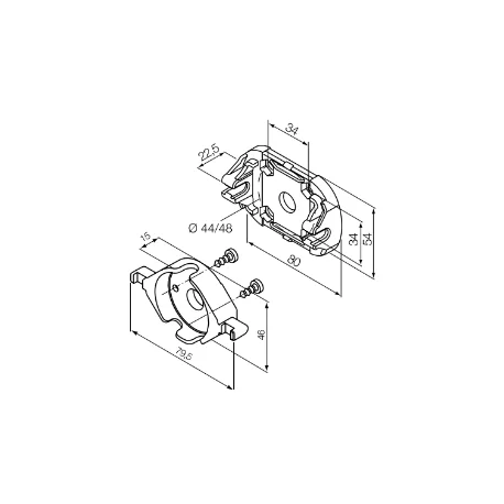 SOPORTE CAJÓNES DE OBRA MOTOR TT-GO Ø35mm