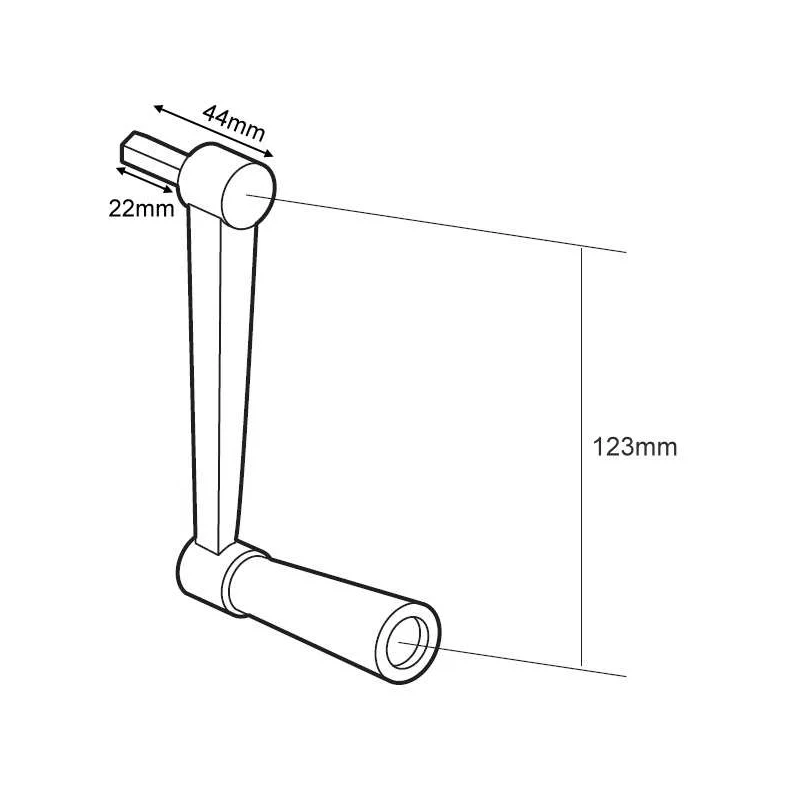 Manivela para barra de persiana, diámetro 12 mm, longitud 410 mm - ESPINOSA