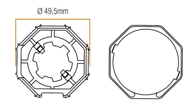 adaptador motor persiana eje 40 octogonal