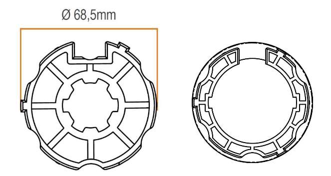 adaptador motor toldo eje 70 ojiva